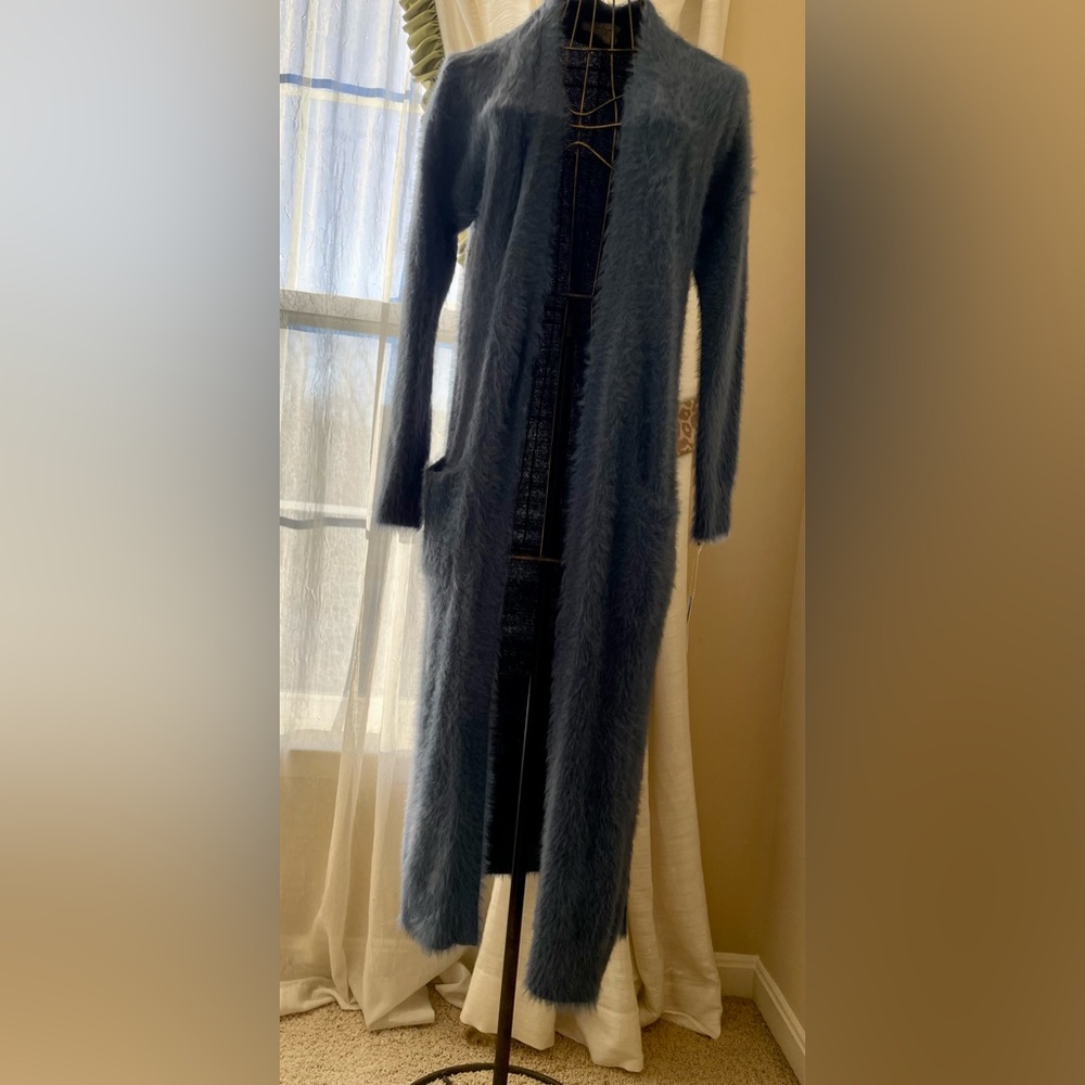NWT Jessica Simpson, Duster Cardigan, Dusty Dark Powder Blue, Size Small